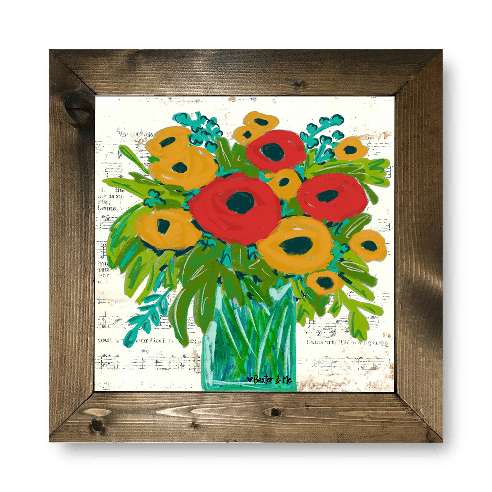 Floral In A Vase - Framed Art