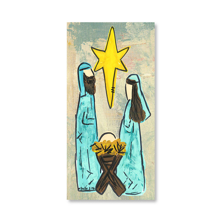 Blue Nativity - Wrapped Canvas
