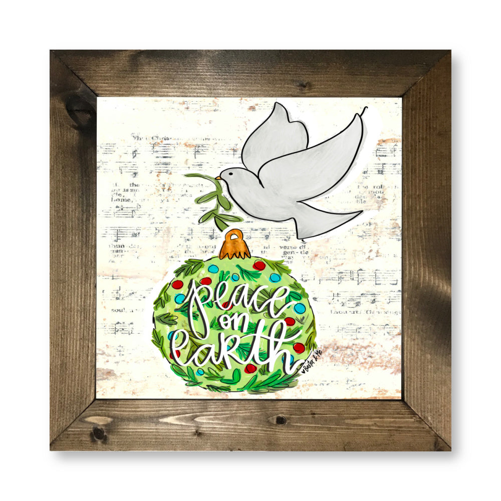 Peace on Earth Dove Ornament Framed Art
