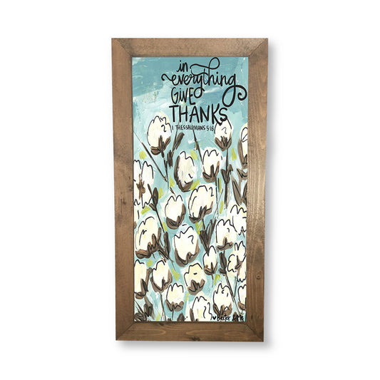 Give Thanks Cotton - Framed Art