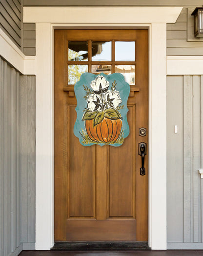 Cotton Pumpkin Door Hanger