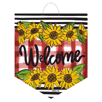 Welcome Sunflowers Door Hanger