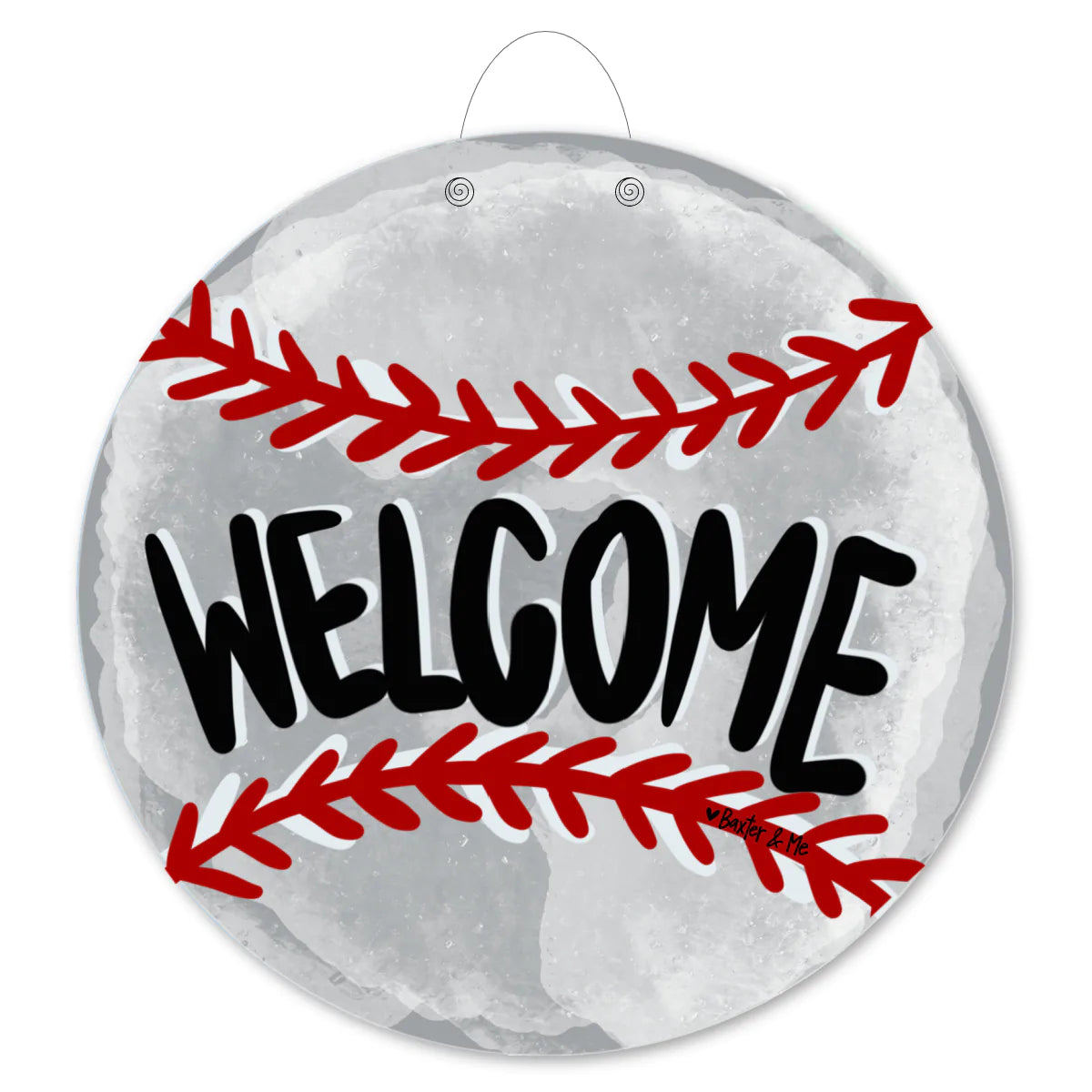 Welcome Baseball Door Hanger