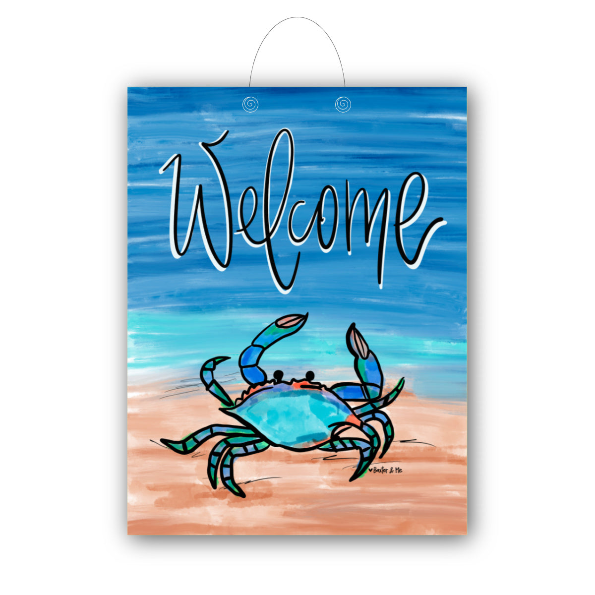 Welcome Blue Crab Door Hanger