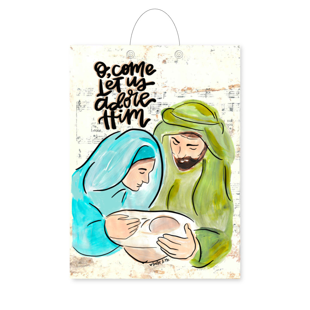 O come Let Us Adore Him Nativity Door Hanger