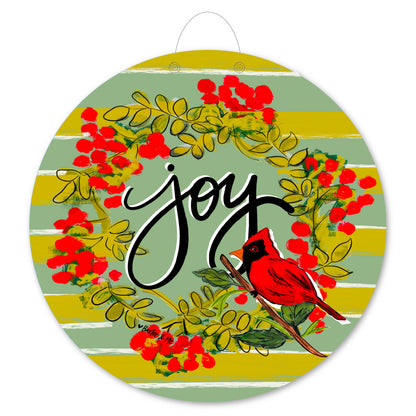 Joy Cardinal Door Hanger