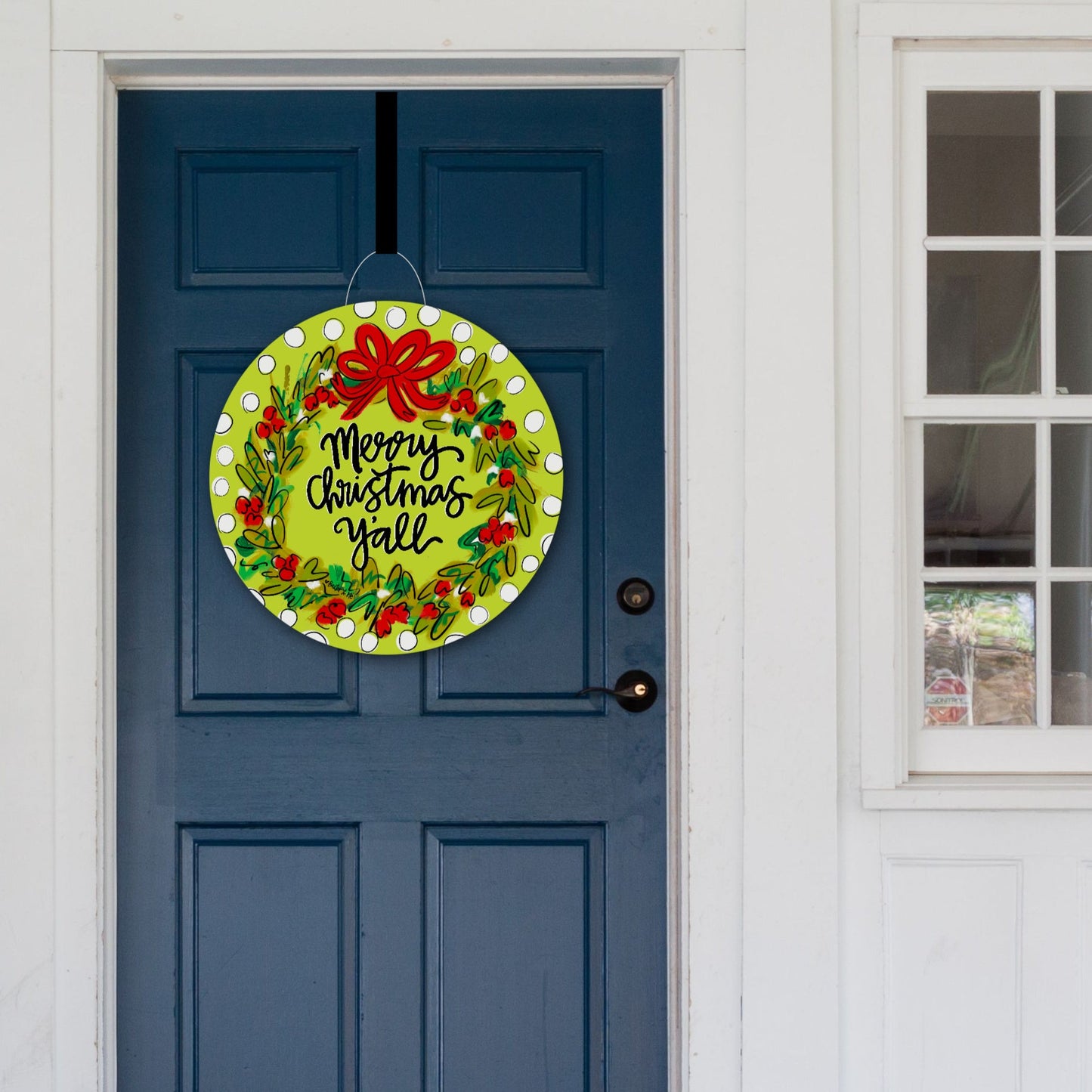 Merry Christmas Yall Wreath Door Hanger