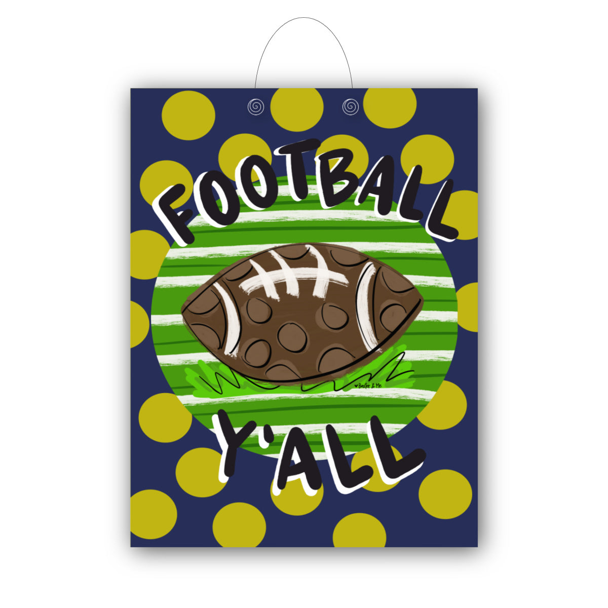 Football Team Colors Door Hanger