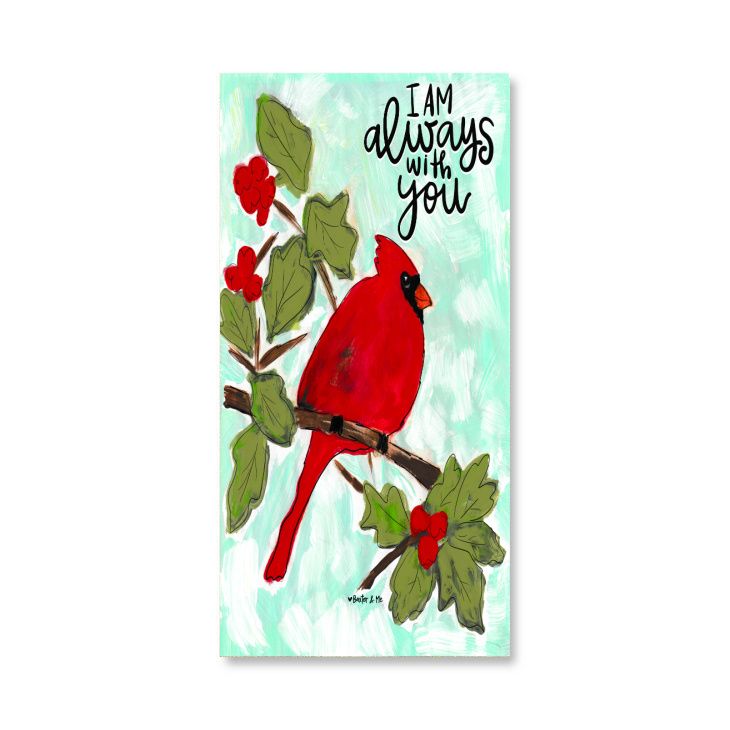 I am With You Always Red Bird Wrapped Canvas