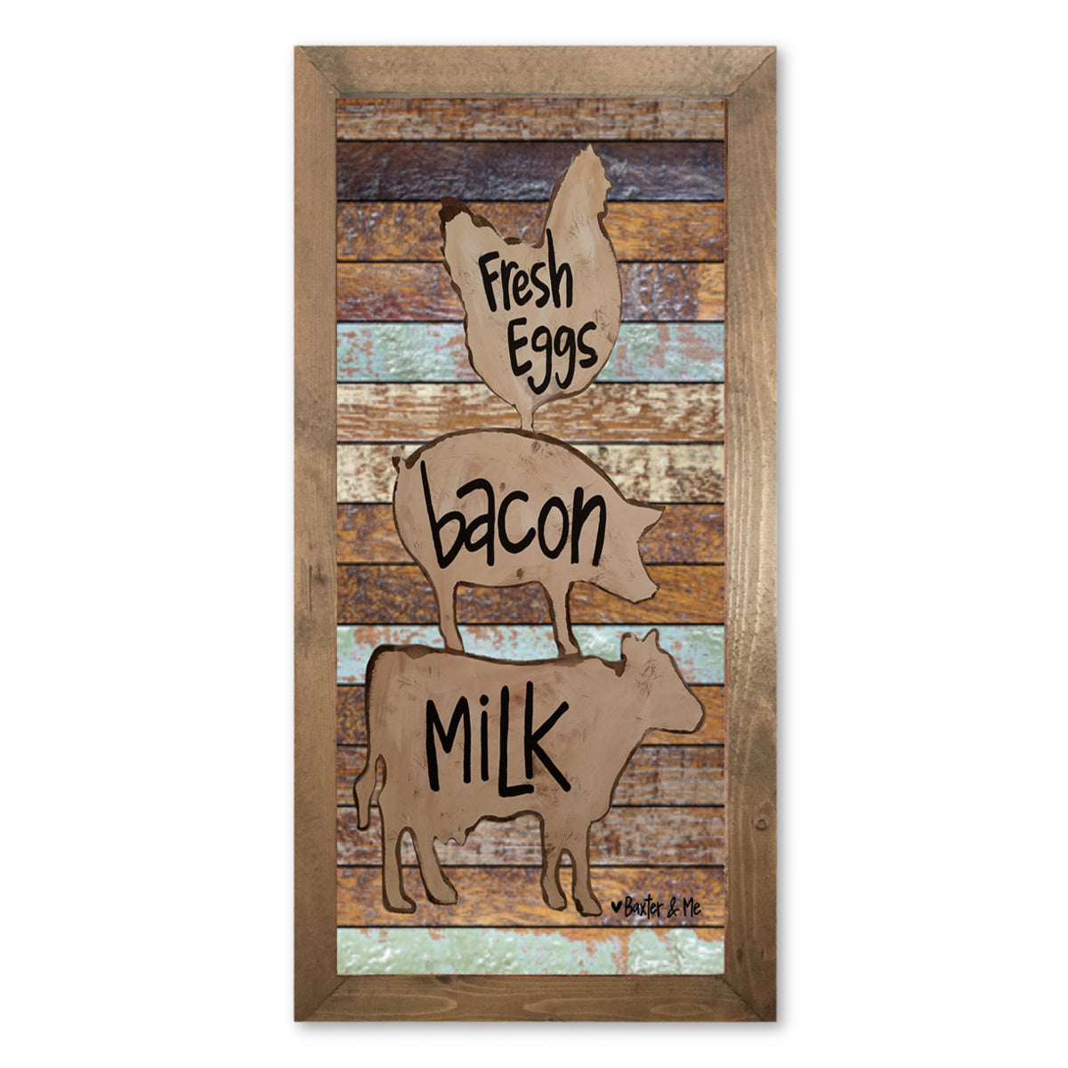 Eggs Bacon & Milk 12" x 24" - Framed Art