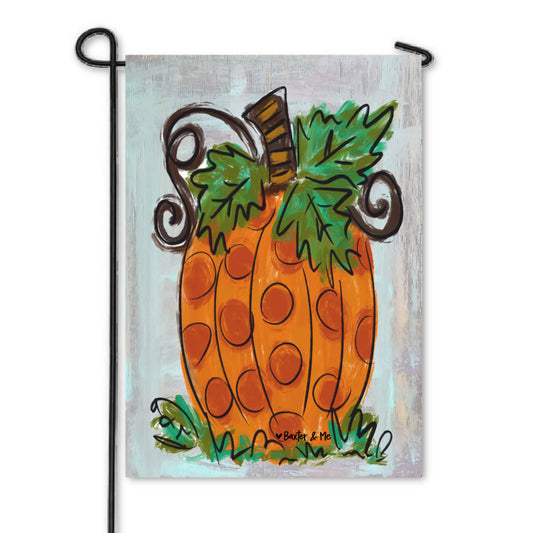 Polka Dot Pumpkin Garden Flag