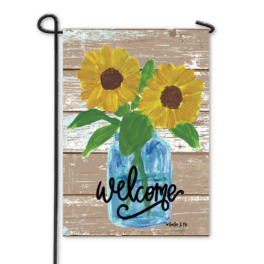 Welcome Sunflower Mason Garden Flag