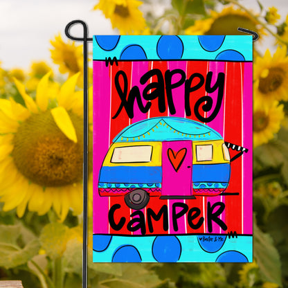 Happy Camper Garden Flag