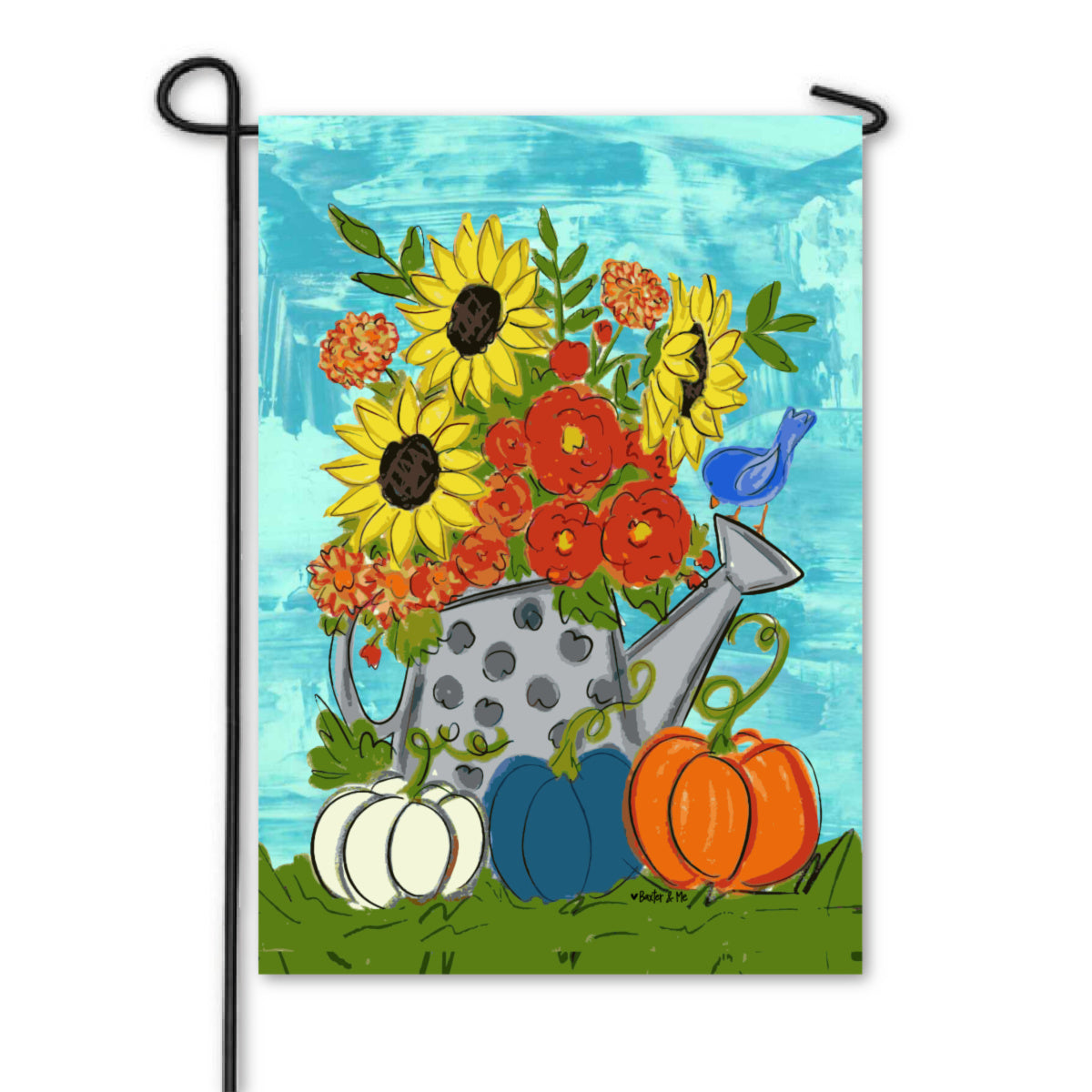 Fall Watercan Garden Flag