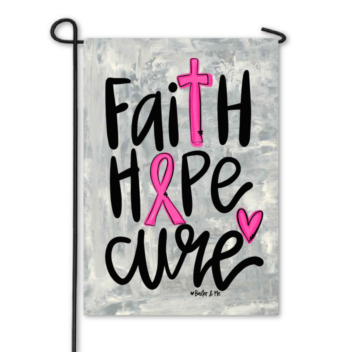 Faith Hope Cure Garden Flag