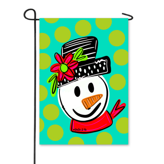 Whimsical Snowman Garden Flag