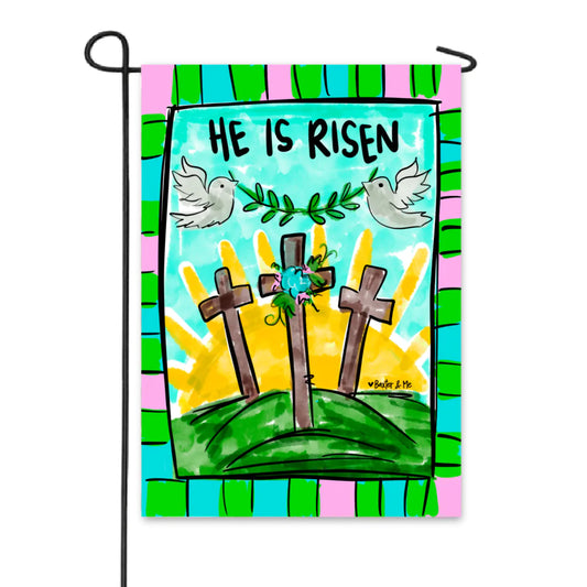 He is Risen Doves Garden Flag