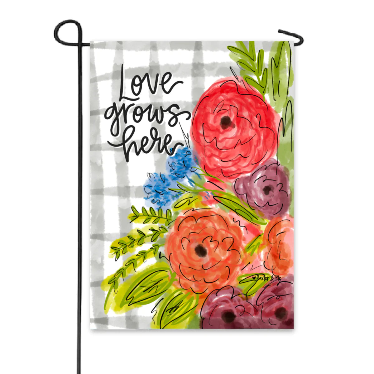 Love Grows Here Garden Flag