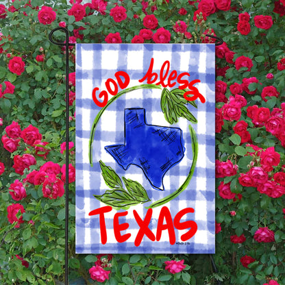 God Bless Texas Garden Flag