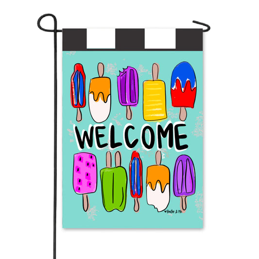 Welcome Popsicles Garden Flag