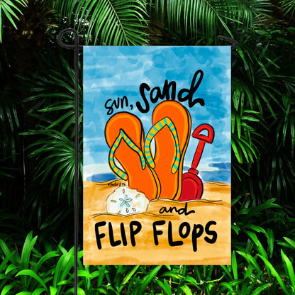 Sun, Sand & Flip Flops Garden Flag