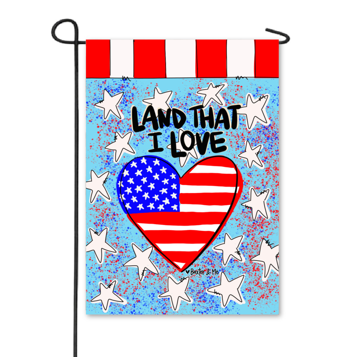 Land That I Love Heart Garden Flag
