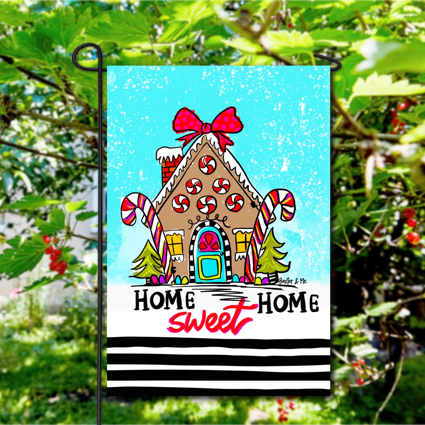 Home Sweet Home Gingerbread House Garden Flag
