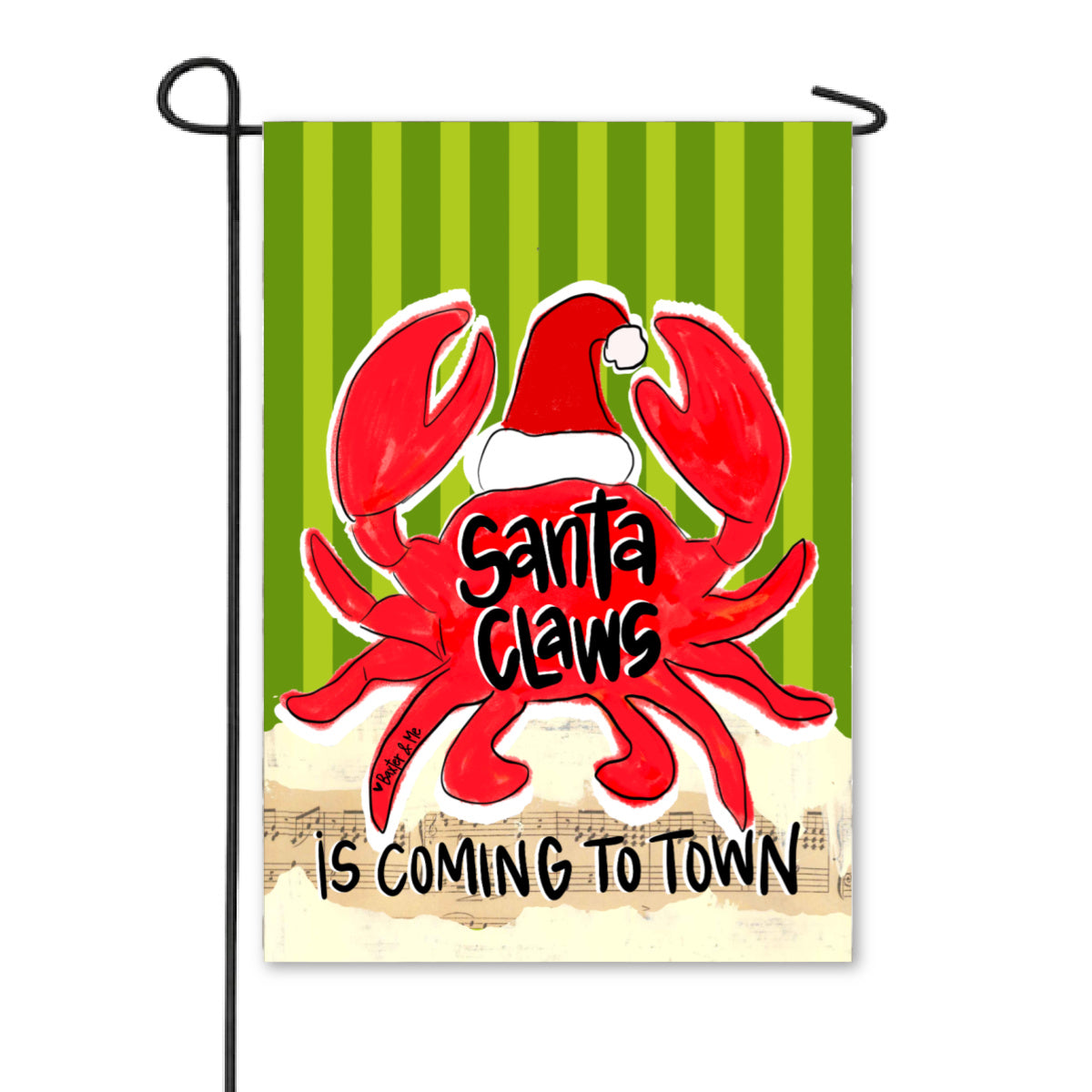 Red Santa Claws is Coming to Town Garden Flag