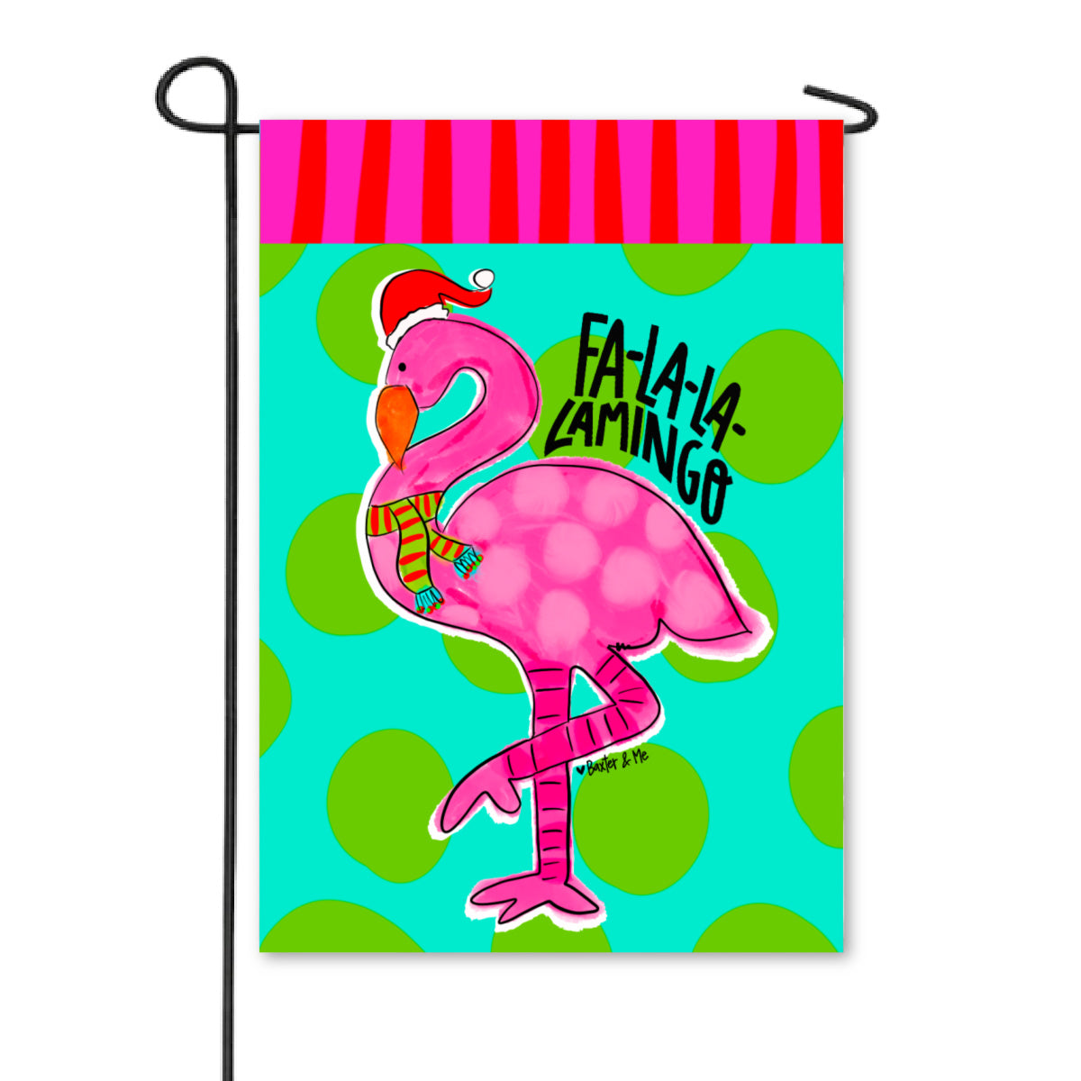 Christmas Flamingo Garden Flag