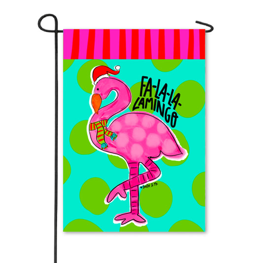 Christmas Flamingo Garden Flag