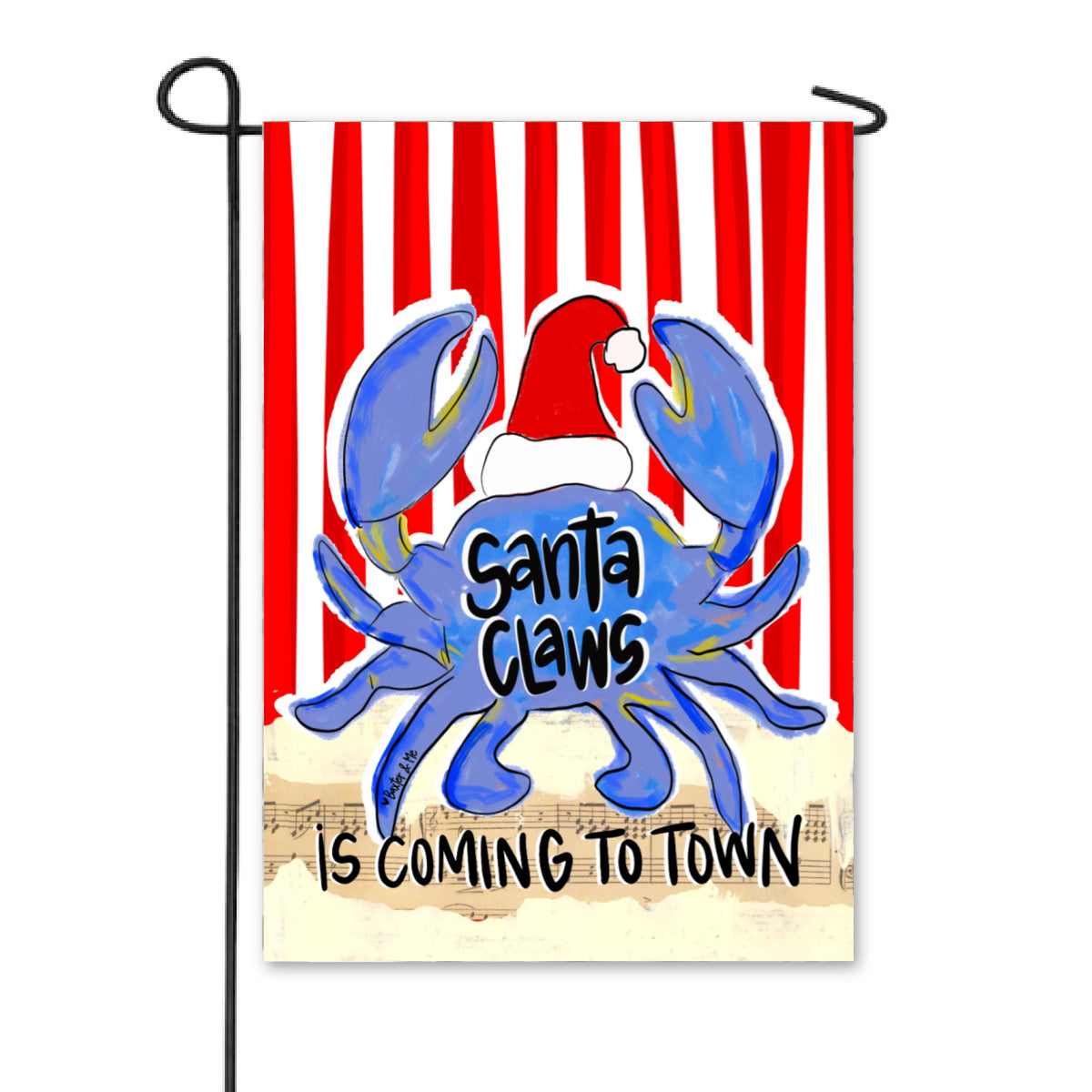 Blue Santa Claws is Coming to Town Garden Flag