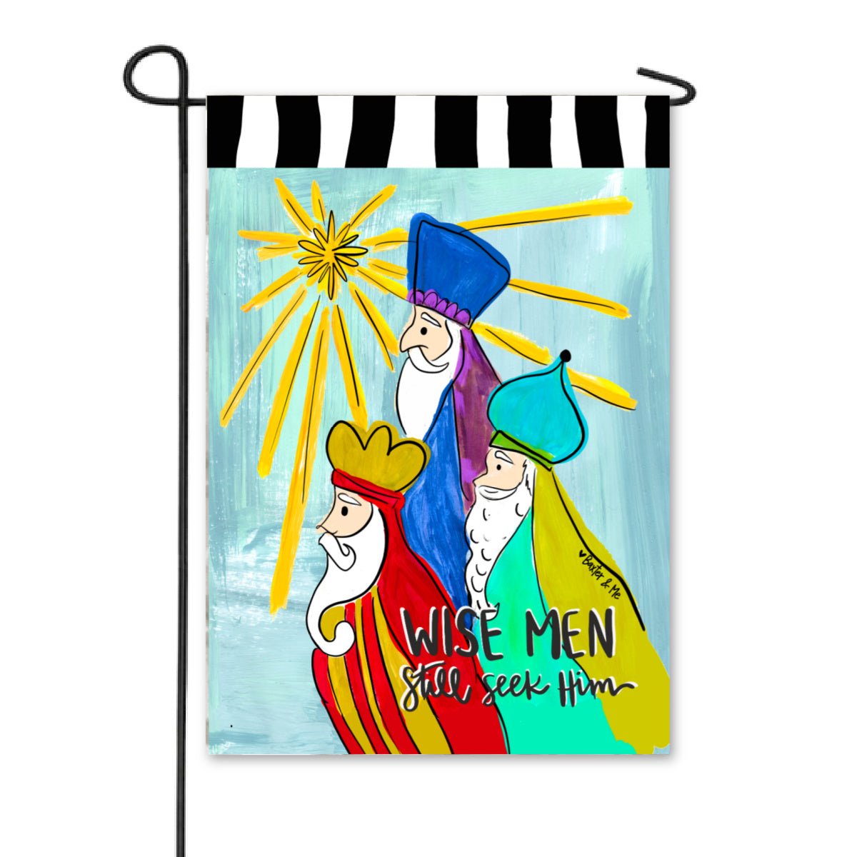 Colorful Wise Men Still Seek Him Garden Flag