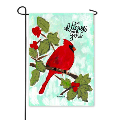 I Am With You Always Red Bird Garden Flag