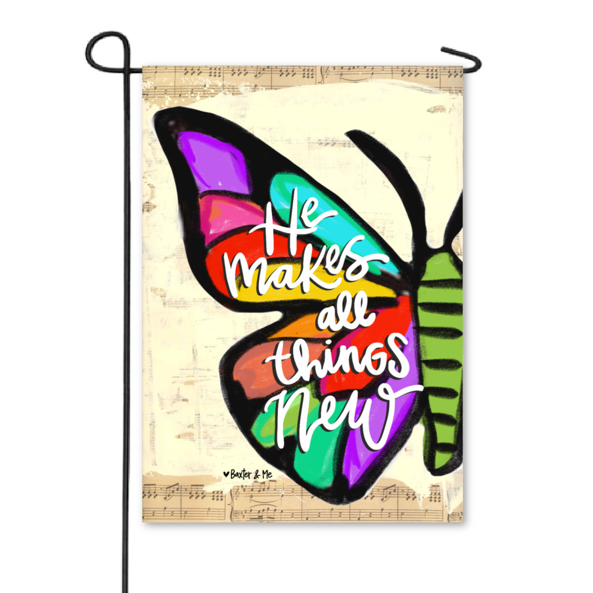 He Makes All Things New Butterfly Garden Flag