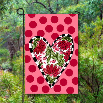 Heart Filled with Flowers Garden Flag