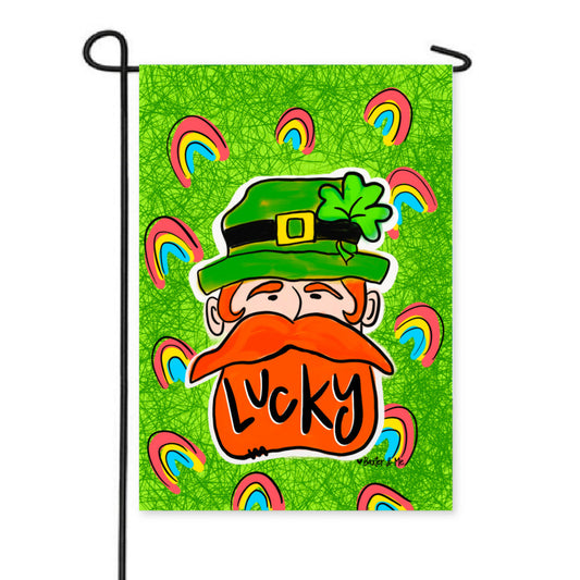 Lucky Leprechaun Garden Flag