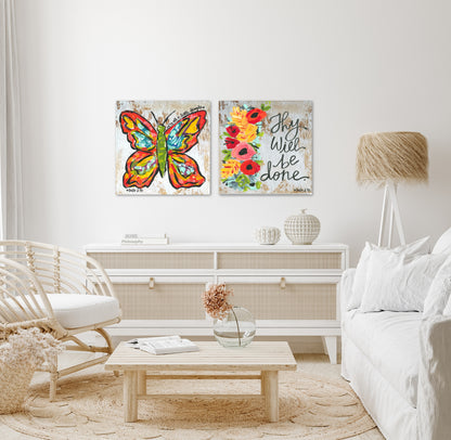 Fragile Butterfly - Wrapped Canvas