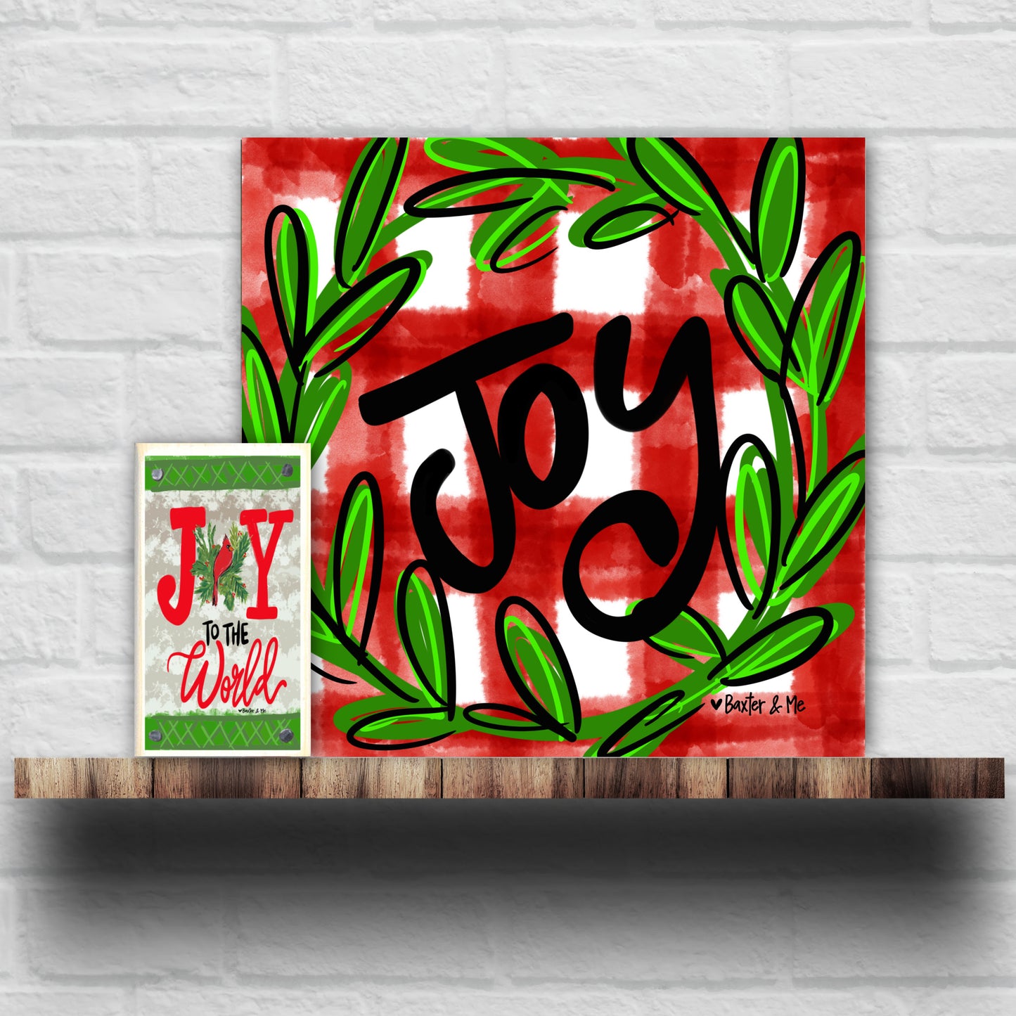 Joy Red Buffalo - Wrapped Canvas