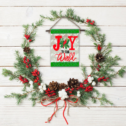 Joy to the World Red Bird Mini Wall Hanging