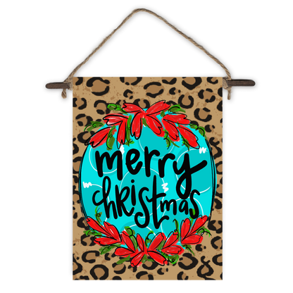 Merry Christmas Cheetah Mini Wall Hanging