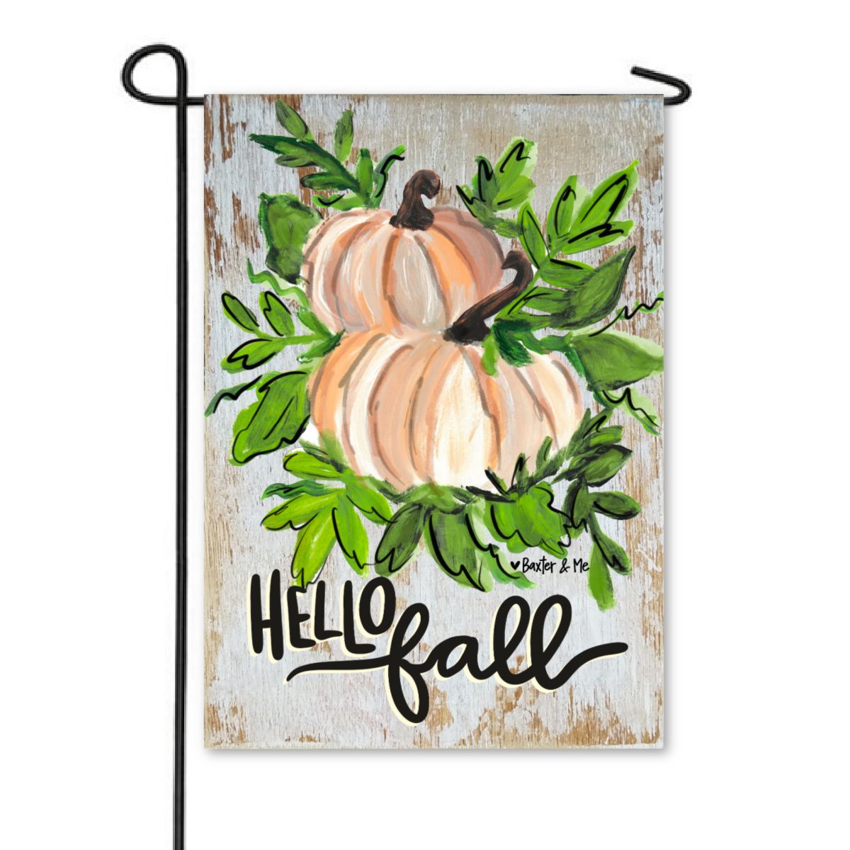 Hello Fall White Pumpkins Garden Flag