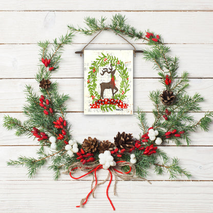 Merry Christmas Reindeer Mini Wall Hanging