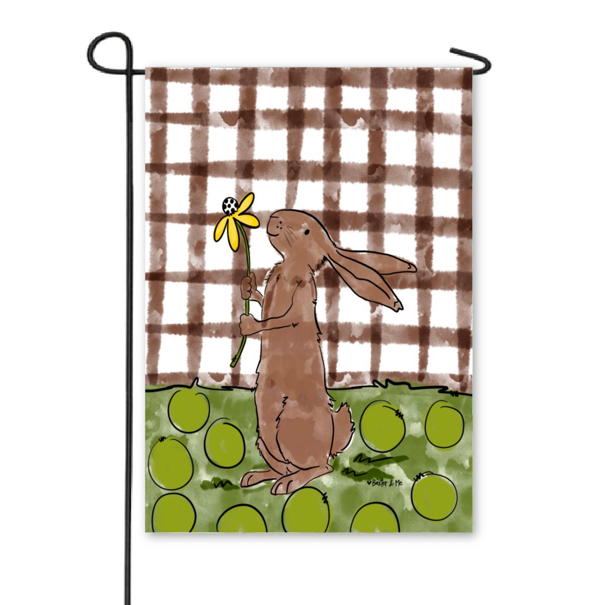 Brown Rabbit Garden Flag | Easter Bunny Yard Decor – Baxter & Me