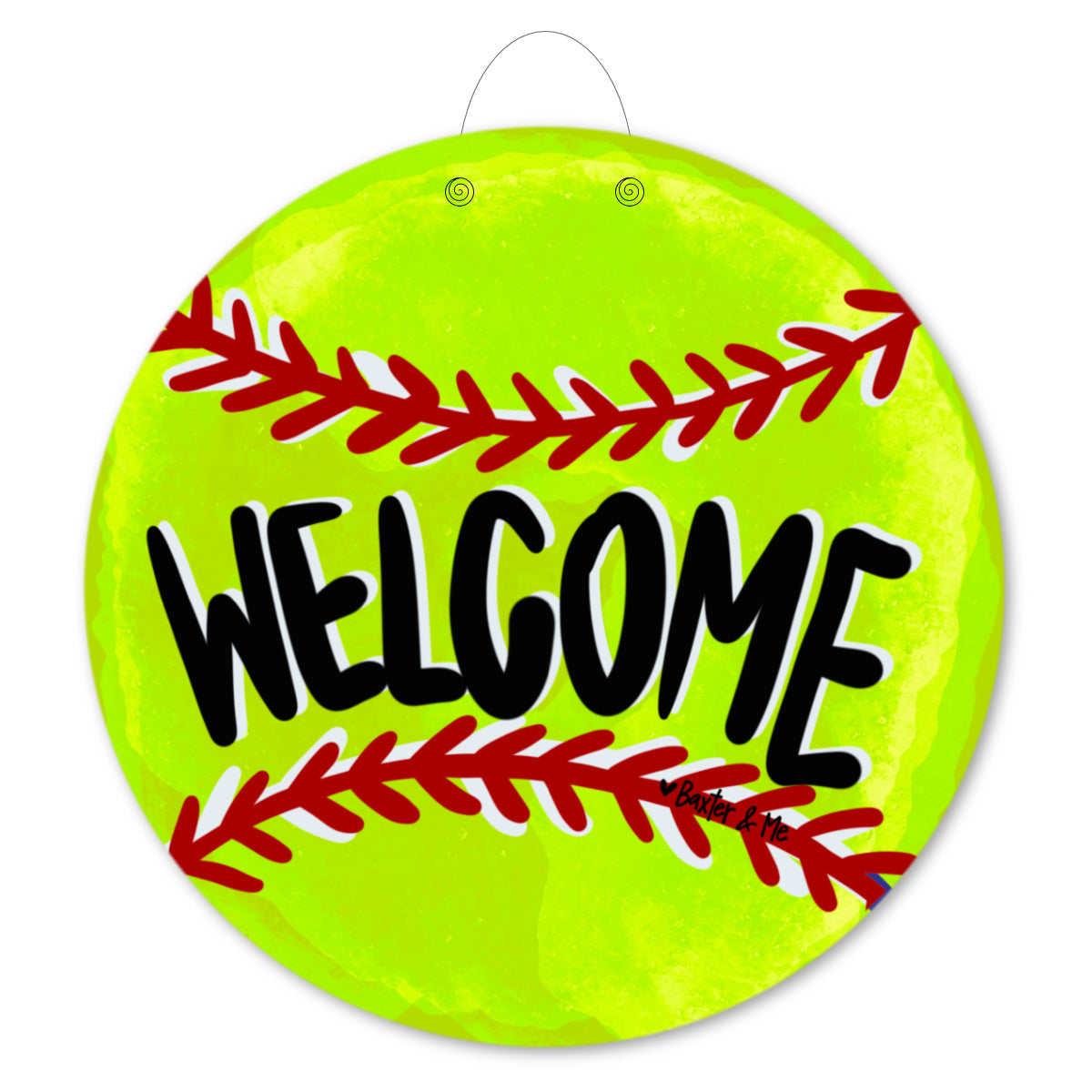 Welcome Softball Door Hanger