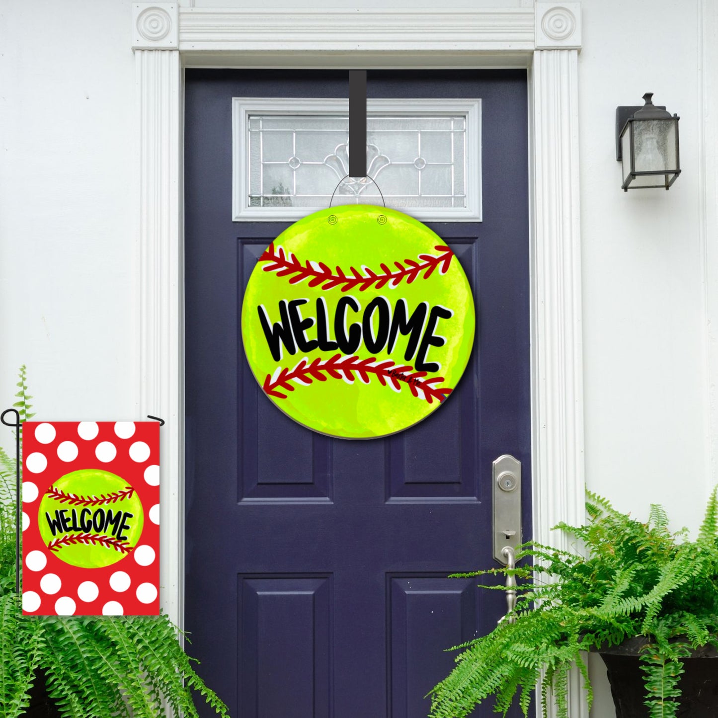 Welcome Softball Door Hanger