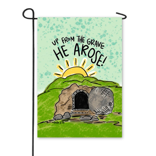 Up From the Grave He Arose Garden Flag