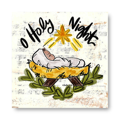 O Holy Night Baby - Wrapped Canvas
