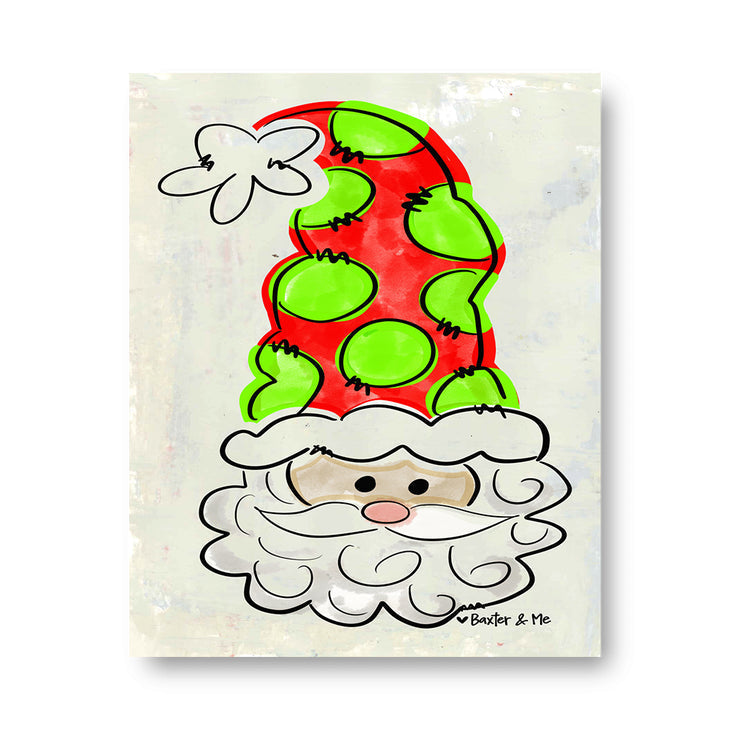 Santa With Tall Hat - Wrapped Canvas