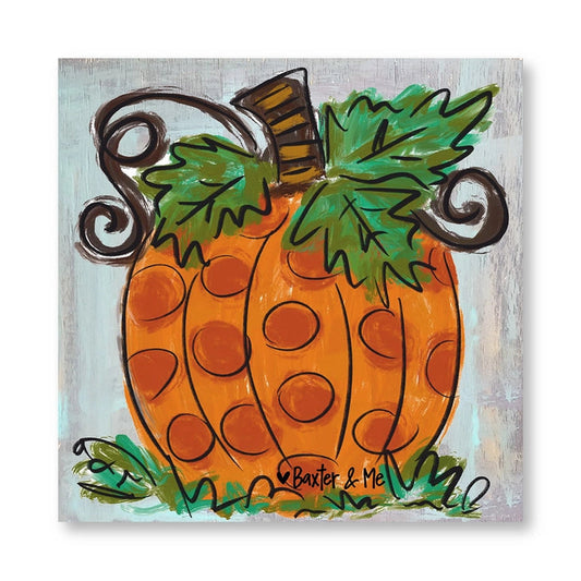 Polka Dot Pumpkin - Wrapped Canvas