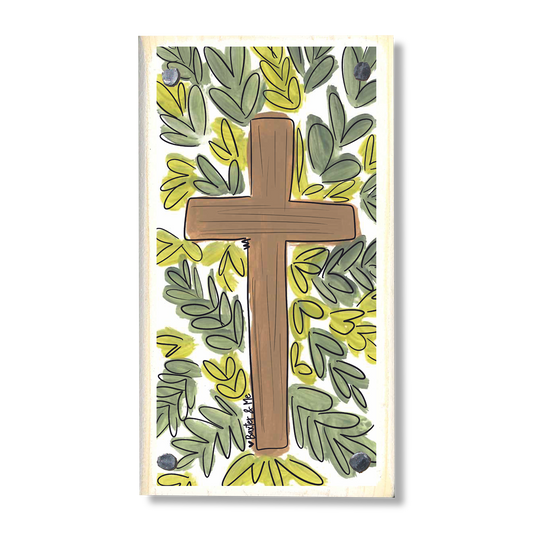 Greenery Cross Happy Block